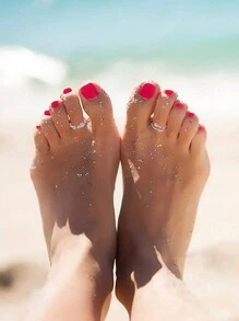 Fashionable And Elegant Metallic Gold Silver Adjustable Open Toe Ring Toe Ring Suitable For Summer Beach Tourism Women's Foot Jewelry - Multicolor - View 8