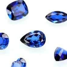 One 100% Lab Grown Sapphire Pear Cut Gemstone For Charms Advanced Jewelry Making Materials DIY - Blue - View 5