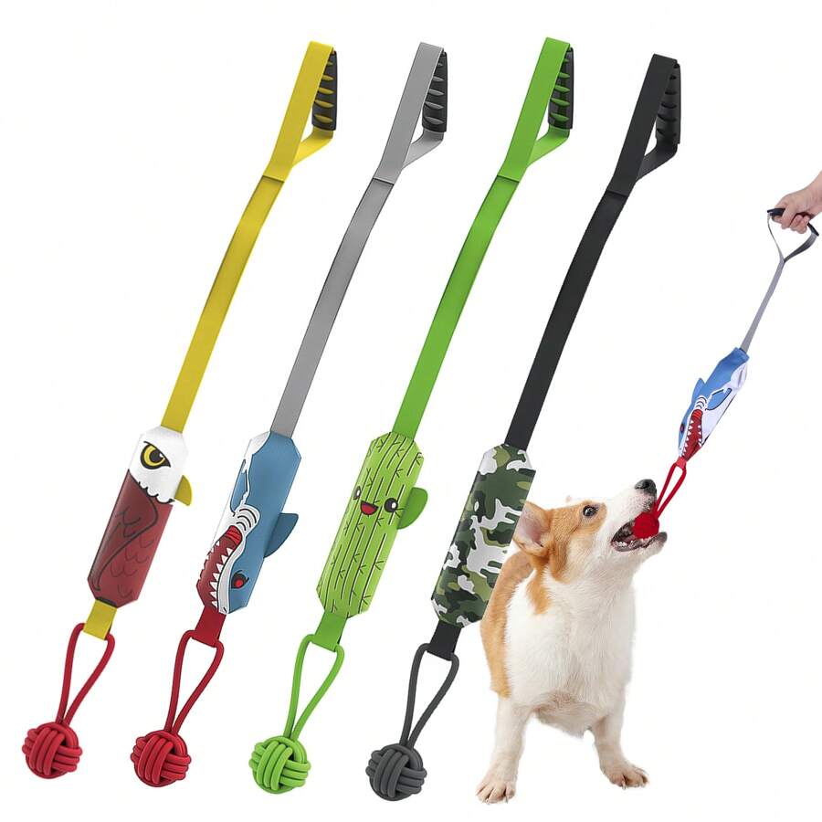 Juguete interactivo de tira y afloja para perros de 78,74 cm con chirrido fuerte, juguete de cuerda para el entrenamiento de cachorros, masticación y alivio del aburrimiento, adecuado para perros medianos