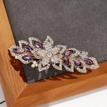 1pc Floral Hairpin With Springs, Rhinestone Elegant Vintage Inspired Hair Clip, Romantic Half-Up Hair Accessory For Women, Suitable For Everyday And Special Occasions Home Bathroom Decor