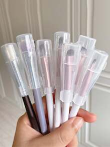 3/6 pièces Pinceau de maquillage, Boîte de rangement d'éponge de maquillage, Mélangeur de maquillage en plastique, Protection de pinceau de maquillage, Boîte de houppette de poudre de maquillage, Grand distributeur de houppette de poudre, Étui de coussin de maquillage triangulaire - Multicolore - Voir 1