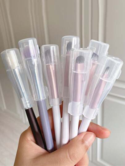 3/6 件化妆刷、化妆海绵收纳盒、塑料化妆搅拌器、化妆刷保护套、化妆粉扑盒、大号粉扑分配盒、三角形化妆垫盒