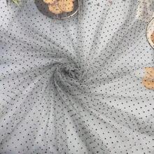 Popular High-Density Polyester Polka Dot Flocked Mesh Fabric, Suitable For Dresses, Undershirts, Headwear, Toys, DIY