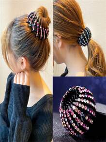 Rhinestone Bird/Nest Hair Clip Ponytail Expansion/Accessories - 2. Peca Aleatório - View 3