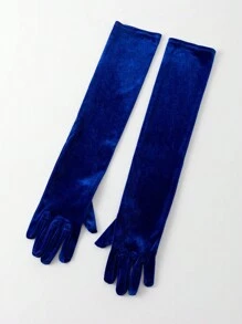 1 paire de gants noirs en velours sexy pour femmes, pour les soirées et les occasions formelles