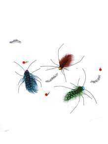 1pc Realistic Insect Cat Interactive Toy, Cat Teaser Wand Replacement Head, Simulation Insect Cat Feather Toy, Suitable For Indoor Play And Exercise - Multicolor - View 6