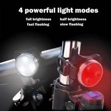 NetHong Bike Light Set, Super Bright USB Rechargeable Bicycle Lights,Waterproof Mountain - Black - View 4