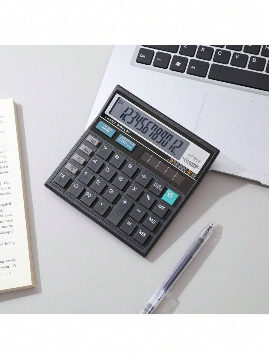 Calculadora de escritorio para uso de oficina, Calculadora financiera de contabilidad de oficina empresarial - Calculadora de escritorio negra - Ver 1