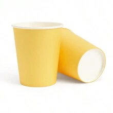 Cốc giấy dùng một lần 9 Oz, Cốc uống nước nhiều màu, Thích hợp cho nước, nước trái cây, cà phê hoặc trà, hoàn hảo cho đám cưới, tiệc tùng, dã ngoại, BBQ, du lịch và sự kiện - Màu vàng - Xem 5