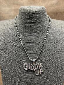 1 件时尚复古西式串珠宝石吊坠项链，适合女士和女孩搭配日常服装、派对配饰、珠宝，是送给家人、朋友或自己的完美礼物 - 西部牛仔風格 - 查看 11