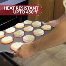 Non-Stick 12 Cup Silicone Muffin Pan With Steel Frame Anti-Warp, Durable & Easy To Pop Silicone Muffin Tin - Perfect Cupcake Pan - 12 Cup Steel Frame - View 2