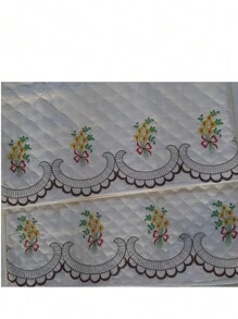 Pair Of 200 Thread Count 100% Cotton Embroidered Quilted Pillowcases - Màu be - Xem 1