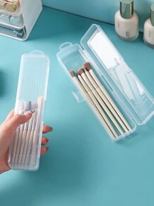Transparent Rectangle Nail Art Tool Storage Box Set, Including Nail File Buffers, Nail Art Pen Holder, Nail Drill Storage, Nail Gel Pen Organizer, Sponge Holder, Portable Long Storage Case - Clear - View 6