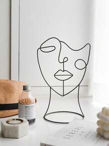 1 pièce Décoration d'art de forme abstraite de figure, objet décoratif minimaliste en fer pour la décoration de la maison, meilleur cadeau