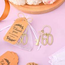 10pcs Gold-Color Bottle Openers, Suitable As 15th, 25th, 50th, 60th, 70th, 80th Birthday Gifts, Anniversary Gifts, Wedding Favors And Gifts, Valentine's Day Gifts, Kitchen And Bar Supplies, Party Favors - Gold - View 8