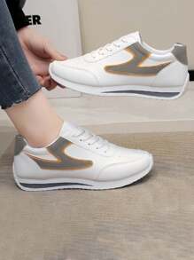 Fashion Women's Casual Sports Shoes, Lightweight And Breathable, With Soft And Shock-Absorbing Soles, Non-Slip Surface And Thick Soles, Suitable For Working And Running - 灰色 - 查看 4