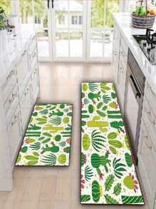 1 件仙人掌图案地毯，现代风格，875gsm，清新设计家居装饰地毯，舒适，防尘，易于清洁，法兰绒地毯，厨房地毯 - 彩色 - 查看 8