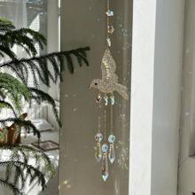 1pc 3D Wind Chime Hanging Ornaments Crystal Sun Catcher Bird Pendant Wind Chimes Ball Hanging Rainbow House Garden Decor Gifts Birthday Graduation
