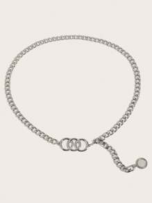 1pc Retro Elegant Sexy Waist Chain For Women, Three-Circle Link Decor Chain Belt, Suitable For Dresses, Jeans, Casual, Party, Wedding, Music Festival, Gift For Friends, Family, Girlfriend, Birthday, Valentine's Day Summer, School