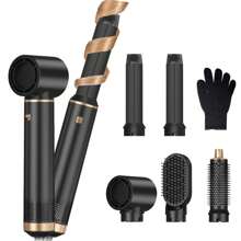 UKLISS UKLISS 5-In-1 Hair Styler Hot Air Brush - Multifunctional Electric Hair Straightener & Curler With 3 Heat Settings, 3 Brush Heads, 3 Brush Heads For Wet/Dry Hair, 1.5-2.5m Cord, European Plug, No Battery Needed, Hair Straightener For Curly Hair