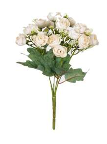 1 Stück künstlicher Rosenstrauß, geeignet für Hochzeiten, Zuhause, Restaurants, Schlafzimmer, Vasen Dekoration, Feiertage, Geburtstagsfeiern, Hochzeitsdekoration, Blumen, Valentinstag Geschenke, Neujahr DIY Material, Abschlussfeierlichkeiten usw. - Weißer Teebeutel - Übersicht 6