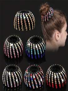 Rhinestone Bird/Nest Hair Clip Ponytail Expansion/Accessories - 1 peca aleatório - 查看 7