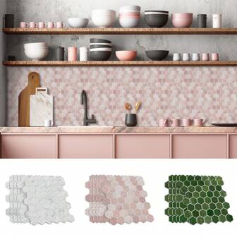 12 Pieces Of Imitation Epoxy 3D Marble Tile Stickers Kitchen Living Room Bathroom Wall Decoration Self-Adhesive Waterproof Wall Stickers Wallpaper,Visual 3D Effect/Room Decoration,Home Decor,Bedroom Decor,Room Decor,Stick On Tiles,Poster,Wall Prints,Room Decor Bedroom