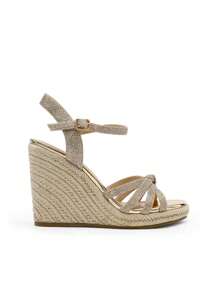 Women'S Open Toe Dressy Espadrille Strappy Casual Braided Heels Comfortable Valentine's Day Vacation Ankle Strap Summer  Platform Wedge Sandals - 金色 - 查看 9