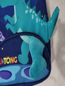 Playful Dinosaur-Themed Backpack For Daily Use - Blue - View 7