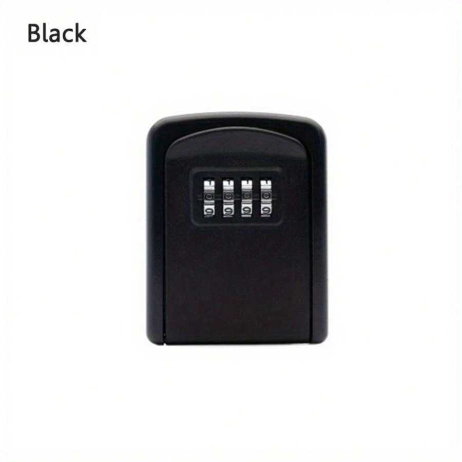 Outdoor High Security Wall Mounted Home Key Safe Box Code Lock Storage 4 Digit - Black - View 1