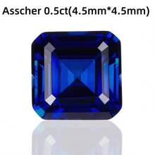 One 100% Lab Grown Sapphire Asscher Cut Gemstone For Charms Advanced Jewelry Making Materials DIY - Blue - View 8