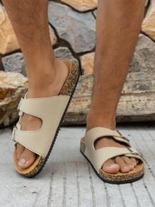 男士时尚双扣休闲防滑凉鞋，适合室内、户外和散步