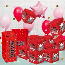 1 Set Caja de regalo con sobre rojo sorpresa y tapa desplegable, apta para cumpleaños, festividades y fiestas