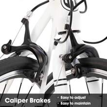 HILAND Alliance1.0 700C Road Bike With 14 Professional Gears For Men & Women, 28 Inch Adult City Commuter Bike With Aluminum Frame & Caliper Brakes, White/Black - 白色 - 查看 4