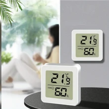 1pc, Home Temperature And Humidity Meter, Bedroom Indoor Mini Portable Humidity Digital Electronic Temperature Detection Meter - White - View 1