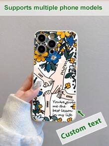 1pc Customized Liquid TPU Transparent Phone Case With Personalized Text/Letters/Graphics, Shockproof Protection Compatible With Iphone Case/Matching Phone Case/Interesting Phone Case/Galaxy Phone Case/Redmi Phone Case/Matching Phone Case Compatible With Iphone 15 PRO MAX/IPhone 14 Pro Max/Galaxy A05/Galaxy A54 5G/Galaxy A52/A52s 5G/Galaxy S21 FE 5G/Galaxy S23 Ultra/Galaxy S24 Ultra 5G/Poco X5 Pro