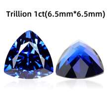 Una piedra preciosa de zafiro triangular 100% de laboratorio para hacer charms y materiales avanzados de joyería DIY
