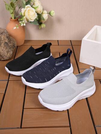 1 Pair Minimalist Solid Color Casual Sneakers, Suitable For Commuting And Workout