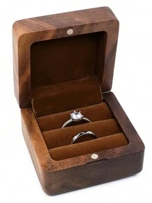 Personalized Wedding Ring Box, Customized Wooden Ring Box, Engagement Ring Box, Double Slot Ring Box, Engraved Proposal Ring Box, Gift For Her, Bridal Gift, Wedding Anniversary Gift, Valentine's Day Gift, Mother's Day Gift, Birthday Gift - Multicolor - View 13