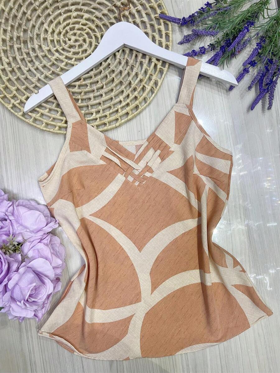Women Tank Tops & Camis - 珊瑚橙 - 查看 1