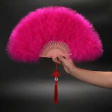 Foldable Feather Fan Marabou Feather Vintage Flapper Hand Fan Fan For 1920s Gatsby Party Party Dancing Decoration - Multicolor - View 5