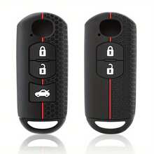 硅胶汽车钥匙壳支架钥匙扣钥匙套无钥匙配件适用于 2 3 5 6 适用于 Atenza 适用于 Axela CX3 CX5 CX7 CX8 CX9 MX5 Sch5 - 黑色 - 查看 1