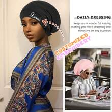 1 件定制刺绣双层可调节无檐小便帽，男女通用时尚个性化礼物，适合生日、情人节、时尚男士、朋友、家人 - 客製化 - 查看 11