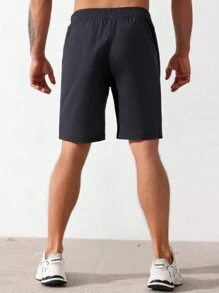 Pantalones cortos deportivos estilo novio Corelite para hombres con gráfico de letras, shorts para gimnasio, shorts jogger, con bolsillo con cremallera y cordón, para entrenamiento, , gimnasio en verano