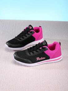 Sportowe trampki z oddychającej siateczki, miękka podeszwa, antypoślizgowe buty - Czarne - Zobacz 7