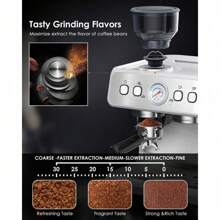 COWSAR Espresso Machine,15 Bar Professional Espresso Maker With Barista Coffee Grinder/Milk Frother,Coffee Machine For Espresso/Cappuccino/Latte,Single & Double Cup,1350W - 白色 - 查看 4