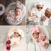Neugeborenen Fotografie Requisiten Bademantel Outfits Pantoffeln Schal Baby Fotoshooting Requisiten Bademantel Foto Accessoires für Säuglinge Jungen Mädchen Baby Dusche Ostern Geschenke Dinge für Mädchen/Jungen