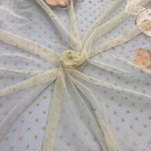 Popular High-Density Polyester Polka Dot Flocked Mesh Fabric, Suitable For Dresses, Undershirts, Headwear, Toys, DIY