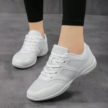 White Cheer Shoes Girls Cheerleading Shoes Women Jumping Tumbling Exercise Aerobic Fitness Dance Training Sneakers
