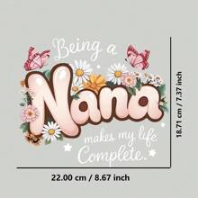 1pc/2pcs/3pcs Vinyl Heat Transfer Stickers, Hot Melt Patches That Say 'Being A Grandma Is So Good', Suitable For DIY T-Shirts, Jeans, Bags, Pillows, Backpacks, And Hoodies - Including Clothing Decorations With Sunflower And Butterfly Designs | Simple Appearance | Washable Stickers - Multicolor - View 2